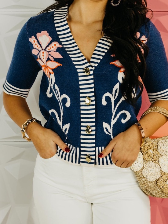 THML Sweaters - THML Riley Floral Cardigan Top
